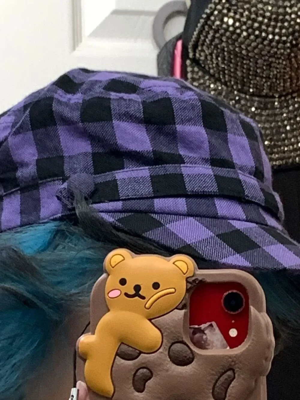 Y2K Emo Plaid Hat Cadet Cap Newsboy Flat Top Grunge Skater